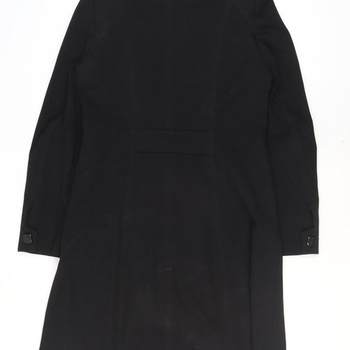 Warehouse Women’s Black Long Button Up Overcoat Size 12