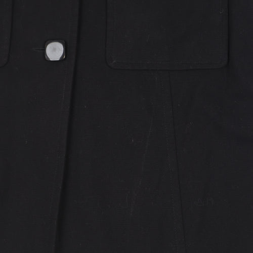 Warehouse Women’s Black Long Button Up Overcoat Size 12
