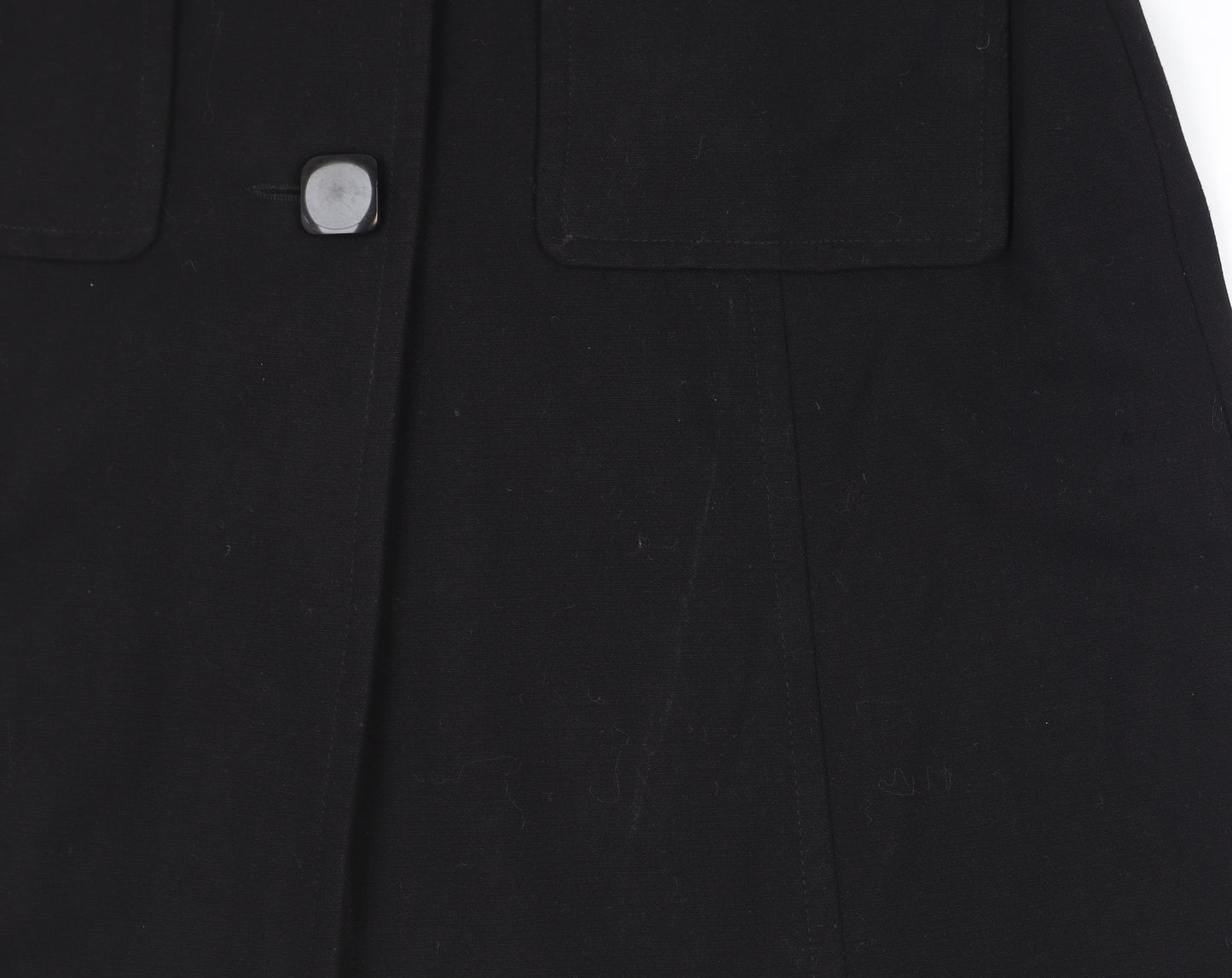 Warehouse Women’s Black Long Button Up Overcoat Size 12