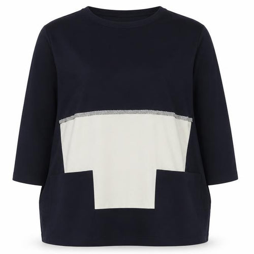 I.NCOO Women Blue Colourblock Tunic Top Size 10 Cotton Blend