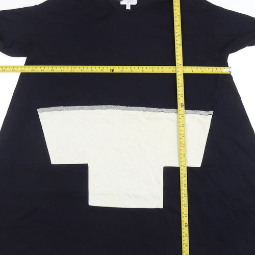I.NCOO Women Blue Colourblock Tunic Top Size 10 Cotton Blend