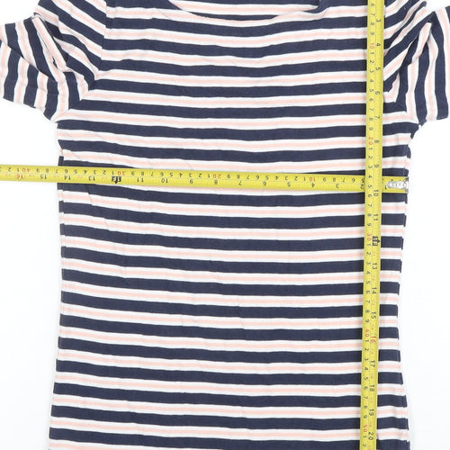 Tabitha Webb Women's Multicoloured Striped 3/4 Sleeve Cotton Jersey T-Shirt Size L