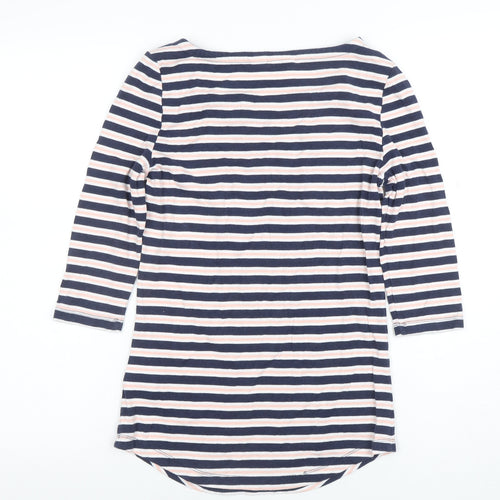 Tabitha Webb Women's Multicoloured Striped 3/4 Sleeve Cotton Jersey T-Shirt Size L