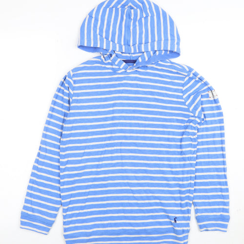 Joules Women’s Blue Striped Hooded Pullover Sweatshirt Size 12