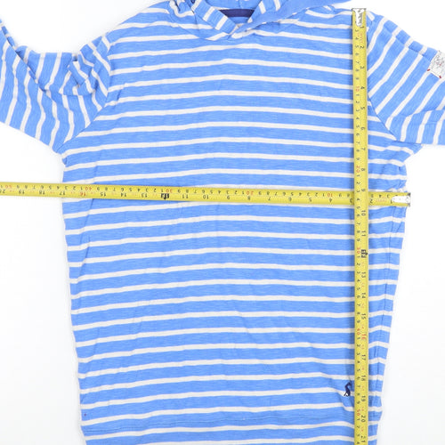 Joules Women’s Blue Striped Hooded Pullover Sweatshirt Size 12