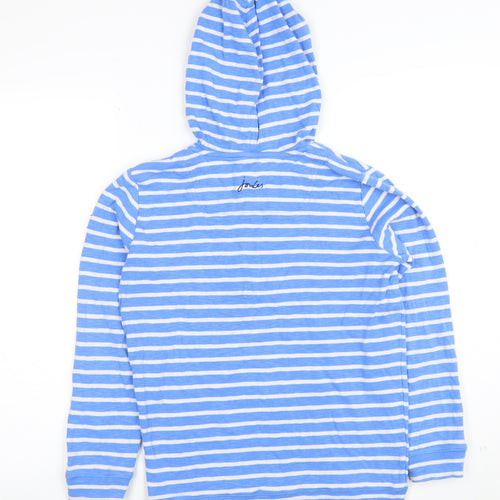 Joules Women’s Blue Striped Hooded Pullover Sweatshirt Size 12