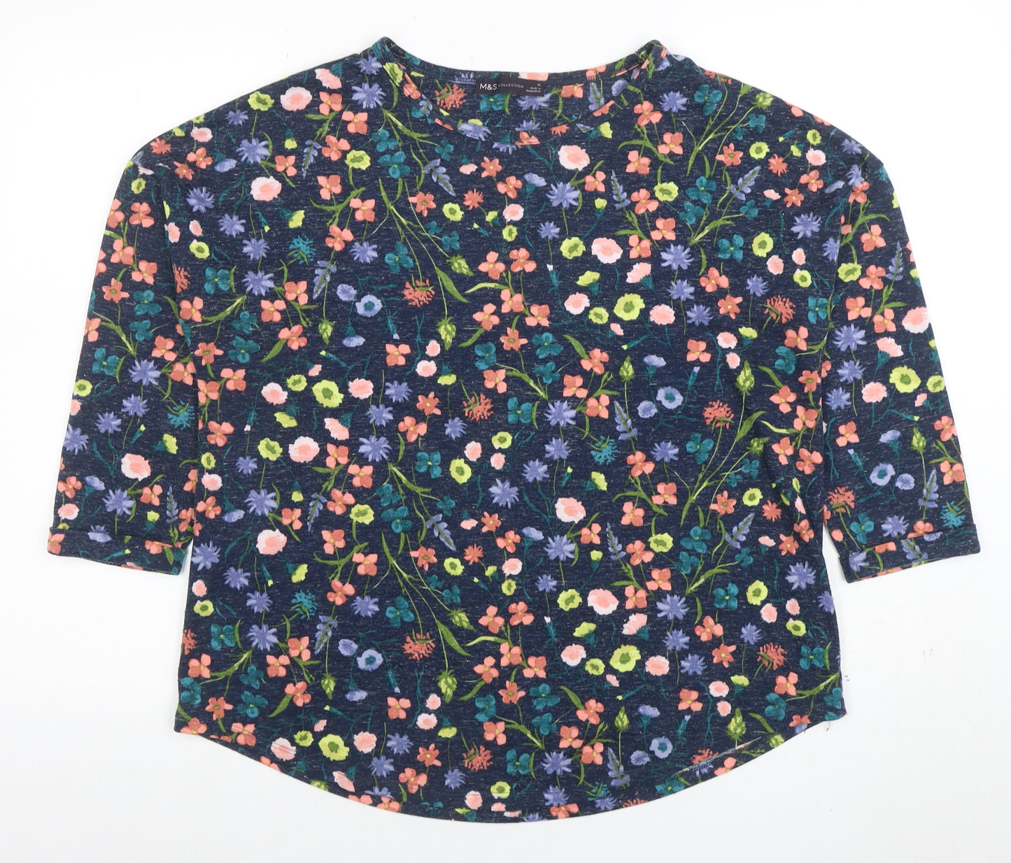 Marks and Spencer Women’s Multicoloured Floral Jersey Top Size 16
