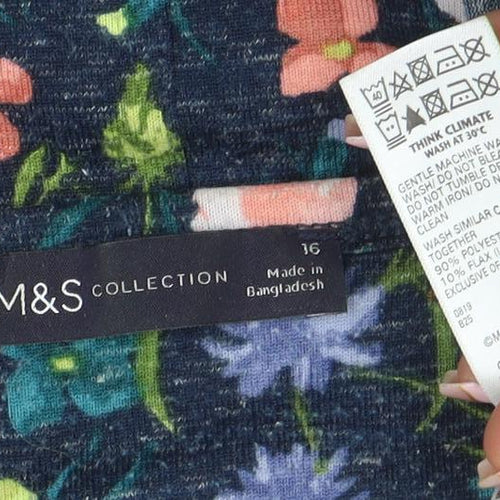 Marks and Spencer Women’s Multicoloured Floral Jersey Top Size 16