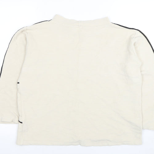 Peruzzi Women’s Beige Long Sleeve Mock Neck Jersey Top Size 10