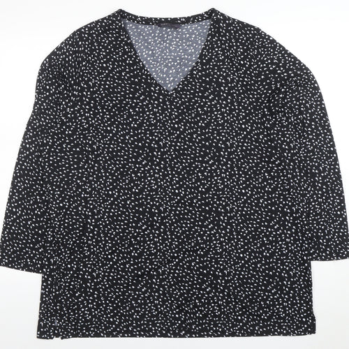 Marks and Spencer Women's Black Long Sleeve V-Neck Tunic Blouse Size 20
