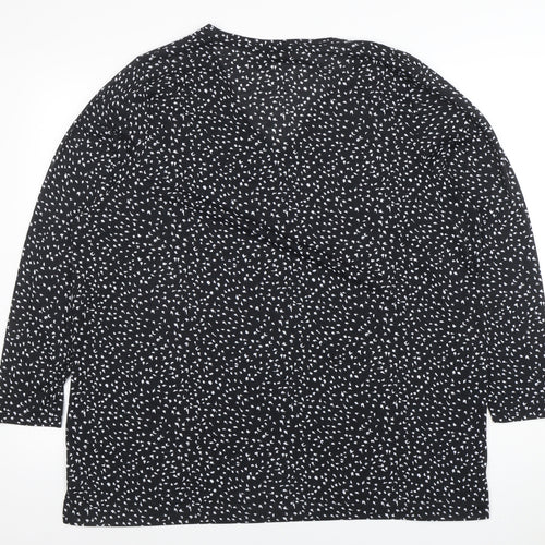 Marks and Spencer Women's Black Long Sleeve V-Neck Tunic Blouse Size 20