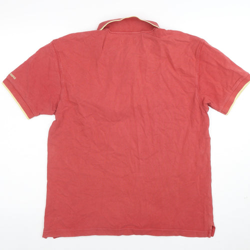 Lee Cooper Men's Red Cotton Short Sleeve Polo Shirt M