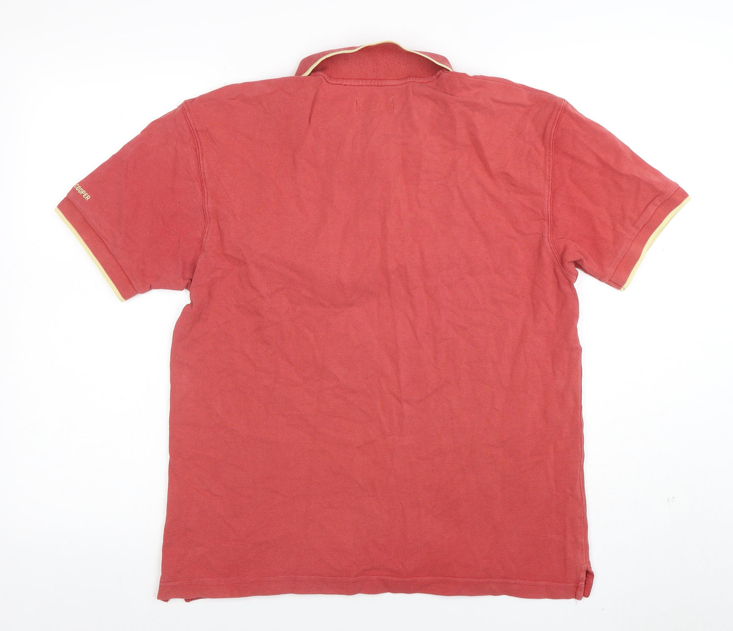 Lee Cooper Men's Red Cotton Short Sleeve Polo Shirt M