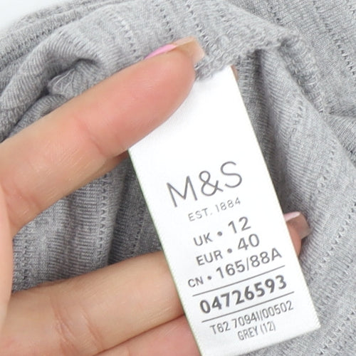 Marks and Spencer Women’s Grey Size 12 Roll Neck Ribbed Knit Bodycon Midi Dress