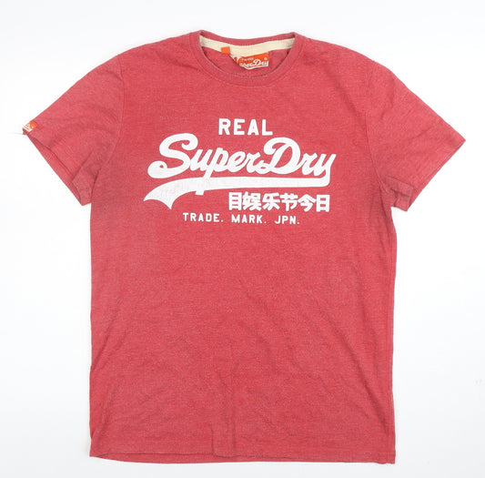 Superdry Vintage Red Graphic T-Shirt Men's L Cotton Blend