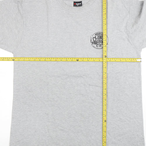 RAMO Men's Grey Long Sleeve Surf Graphic T-Shirt 2XL