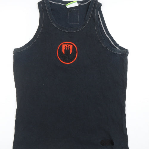 Do You Football Men's Black Sleeveless Cotton Sports T-Shirt L