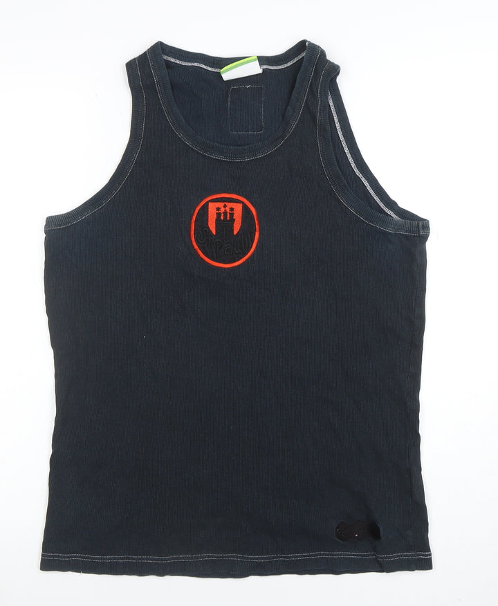 Do You Football Men's Black Sleeveless Cotton Sports T-Shirt L