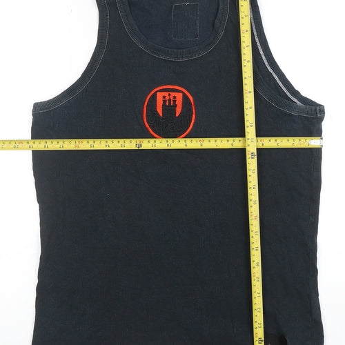 Do You Football Men's Black Sleeveless Cotton Sports T-Shirt L