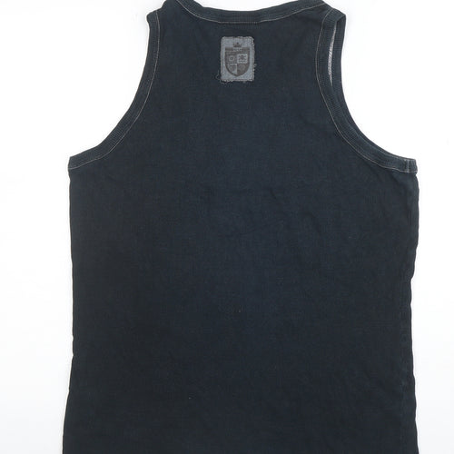 Do You Football Men's Black Sleeveless Cotton Sports T-Shirt L