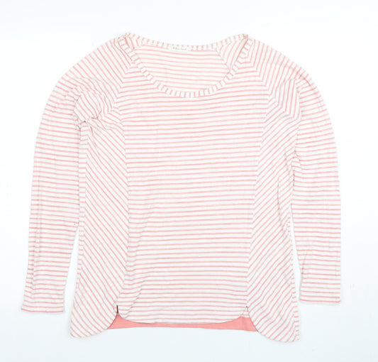 Rare Earth Women’s Pink White Striped Long Sleeve Cotton Blend Top Size 10