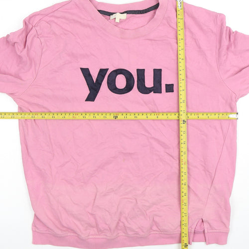 Esprit Women Pink Pullover Sweatshirt Size 12 Cotton Blend Long Sleeve
