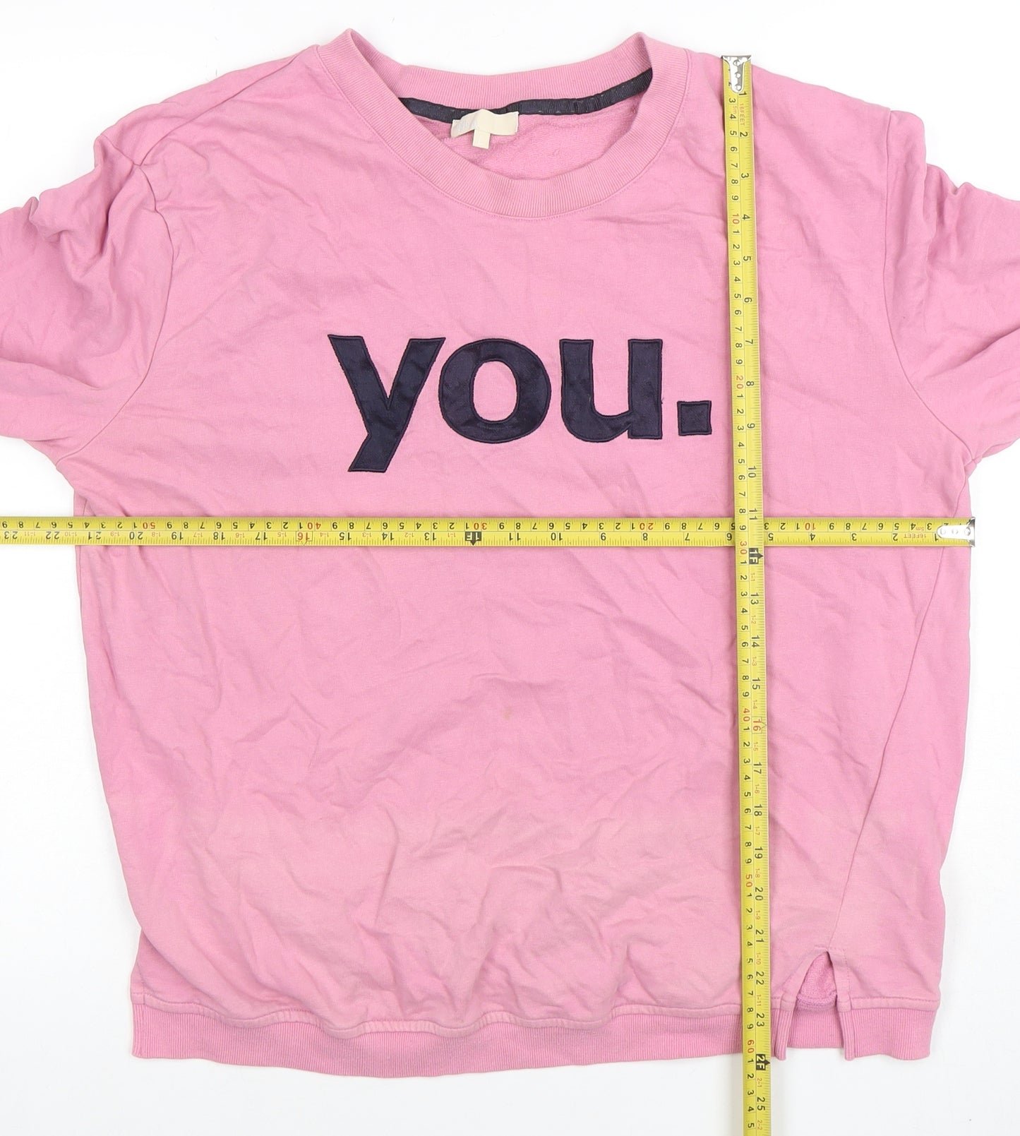 Esprit Women Pink Pullover Sweatshirt Size 12 Cotton Blend Long Sleeve
