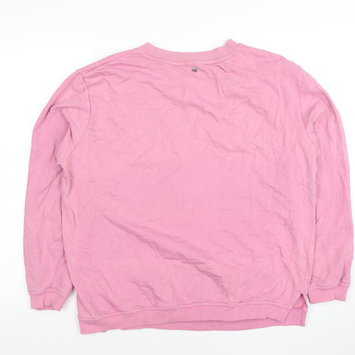 Esprit Women Pink Pullover Sweatshirt Size 12 Cotton Blend Long Sleeve