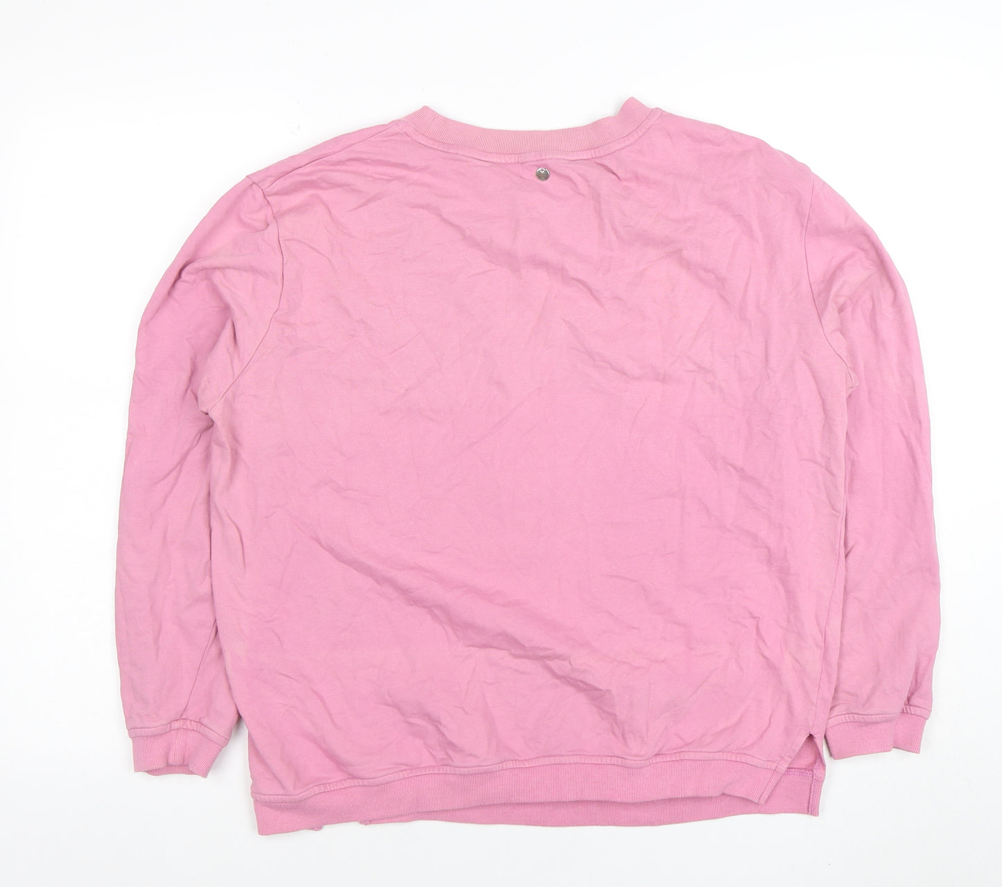 Esprit Women Pink Pullover Sweatshirt Size 12 Cotton Blend Long Sleeve