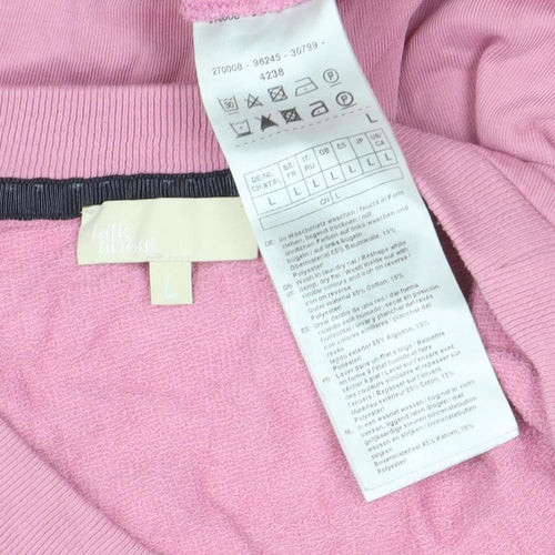 Esprit Women Pink Pullover Sweatshirt Size 12 Cotton Blend Long Sleeve