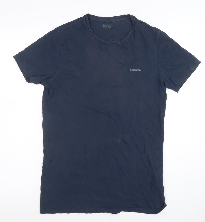 Diesel Men's Blue XS Slim Fit Crew Neck Cotton T-Shirt