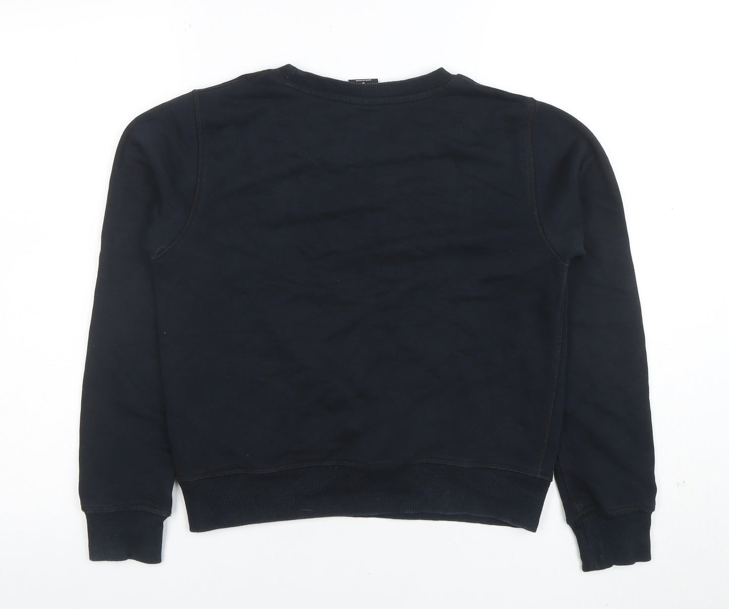 New Balance Womens Black Small Pullover Sweatshirt Cotton Blend