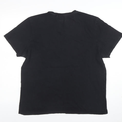Red Herring Men's Black Graphic Print Cotton T-Shirt Size L