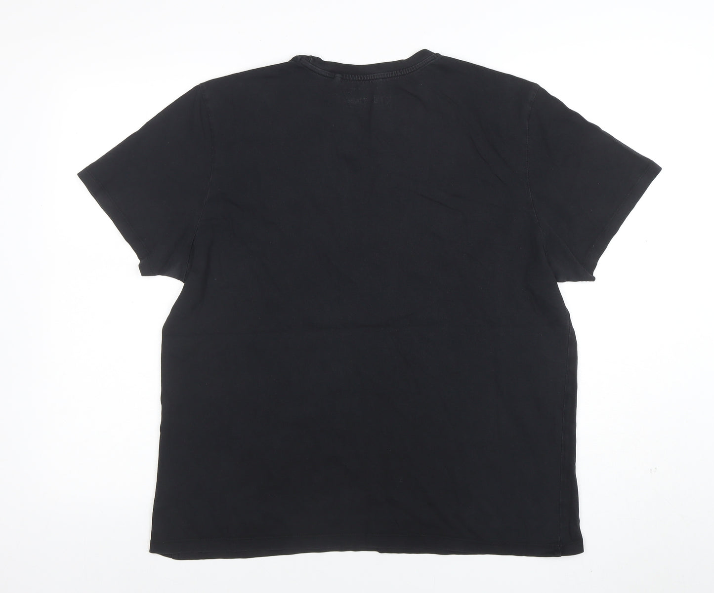 Red Herring Men's Black Graphic Print Cotton T-Shirt Size L