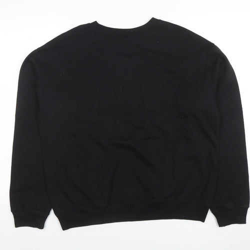 Netflix Stranger Things Black Sweatshirt Women L Cotton Blend Crew Neck