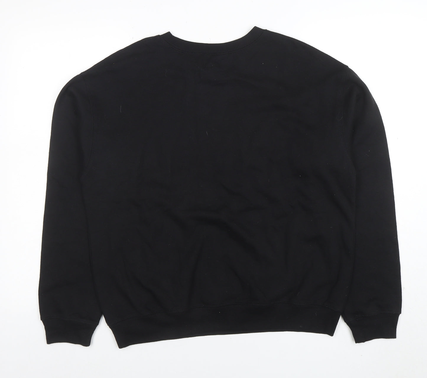 Netflix Stranger Things Black Sweatshirt Women L Cotton Blend Crew Neck