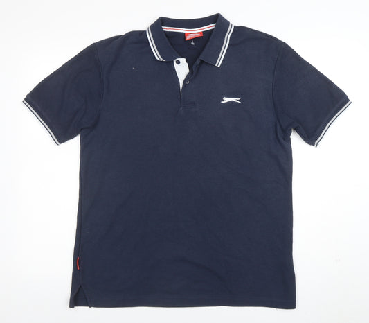 Slazenger Men's Navy Blue Regular Fit Polo Shirt Size L