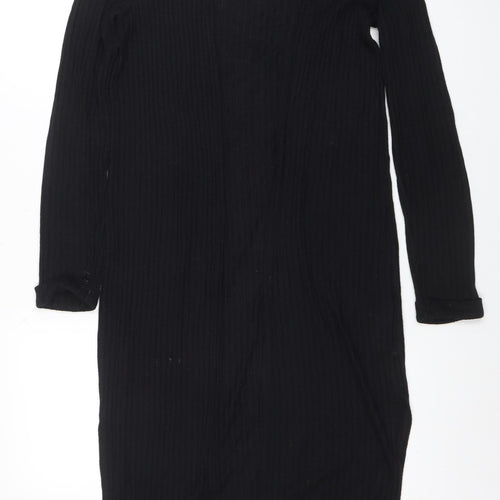 New Look Women's Black Long Sleeve Knit Open Cardigan Size 10