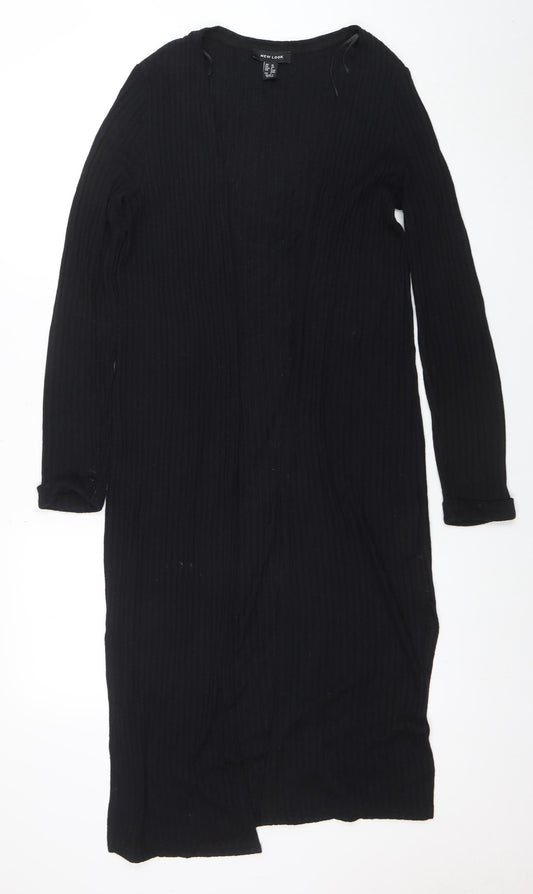 New Look Women's Black Long Sleeve Knit Open Cardigan Size 10