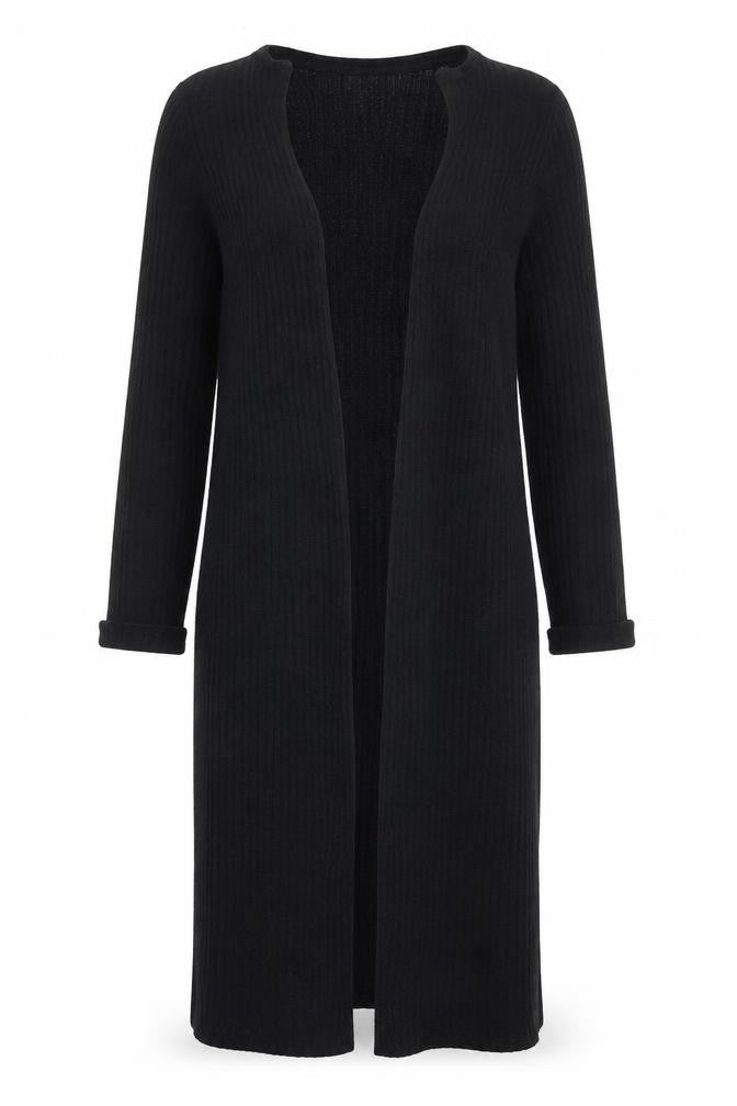 New Look Women's Black Long Sleeve Knit Open Cardigan Size 10