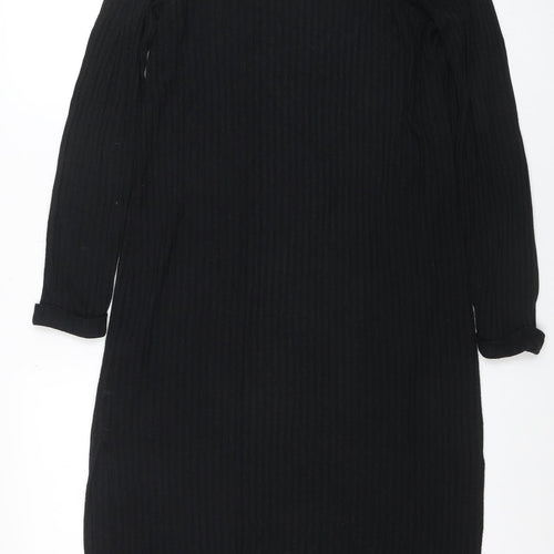 New Look Women's Black Long Sleeve Knit Open Cardigan Size 10