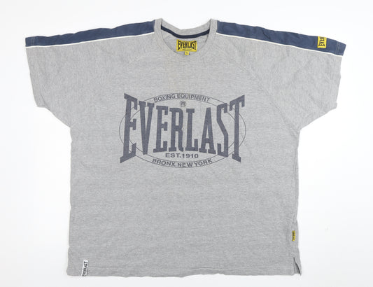 Everlast Mens Grey XL Crew Neck Sports Graphic T-Shirt