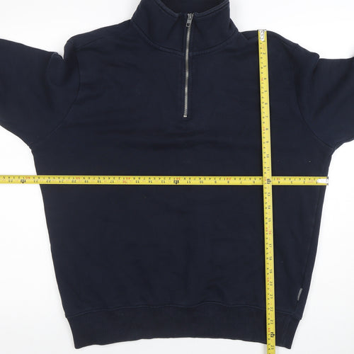 French Connection Men's Blue 1/2 Zip Cotton Sweatshirt Size S
