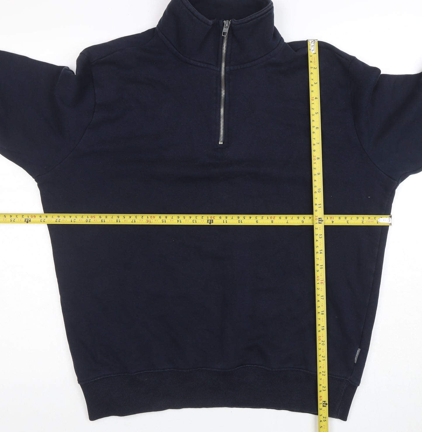 French Connection Men's Blue 1/2 Zip Cotton Sweatshirt Size S