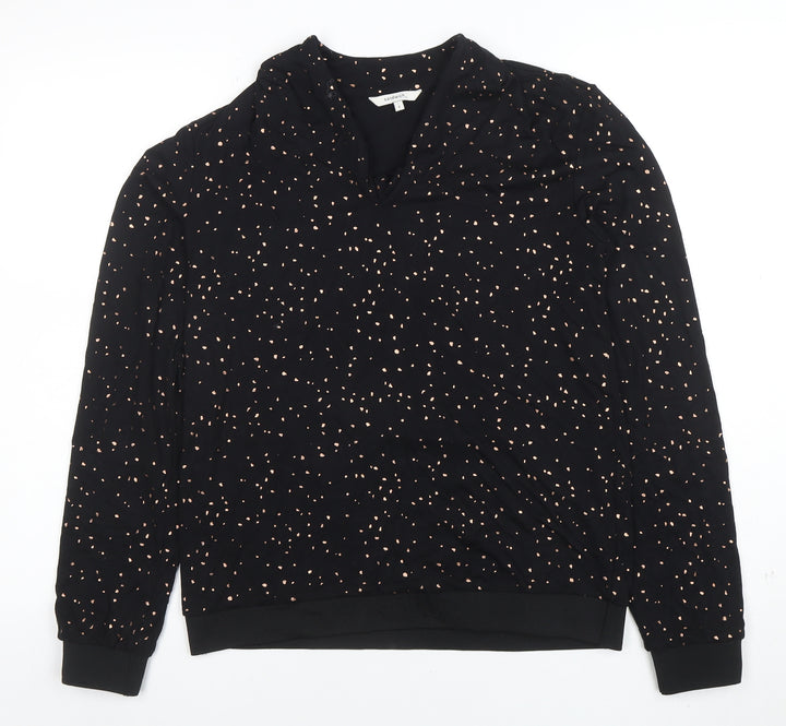 Sandwich Women Black Polka Dot Long Sleeve Tunic Blouse Size S