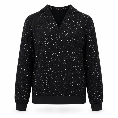 Sandwich Women Black Polka Dot Long Sleeve Tunic Blouse Size S