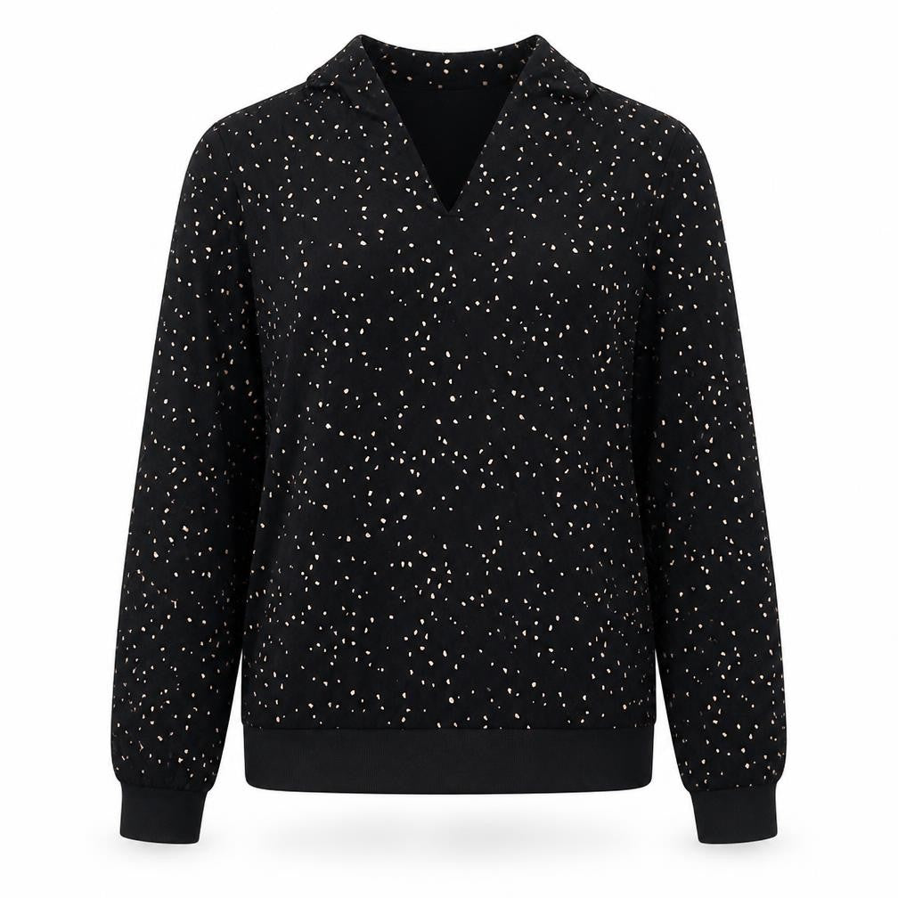 Sandwich Women Black Polka Dot Long Sleeve Tunic Blouse Size S