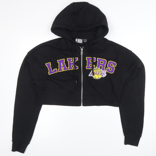 NBA Los Angeles Lakers Black Cropped Full Zip Hoodie Women S