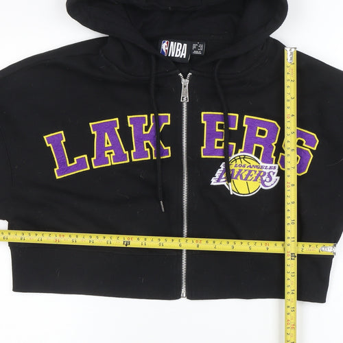 NBA Los Angeles Lakers Black Cropped Full Zip Hoodie Women S