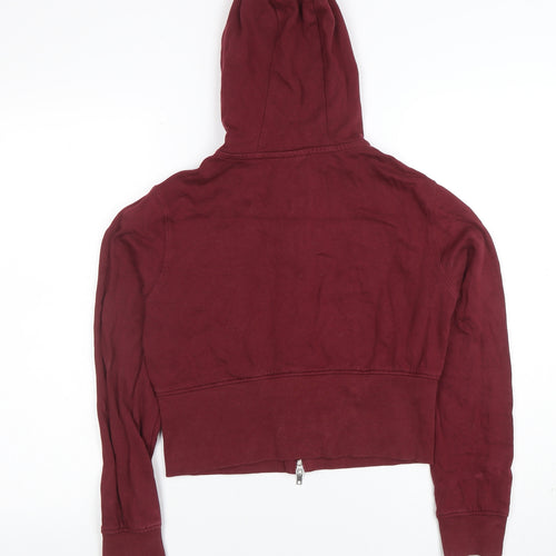 Harvard Women Burgundy Small Full Zip Hoodie 100% Cotton
